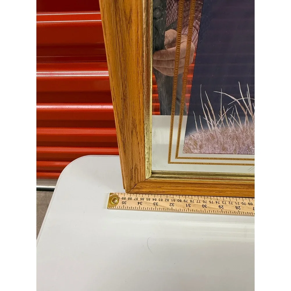 Vintage Budweiser Wild Turkey Bar Mirror King of Beers Wood Frame Large 34x28